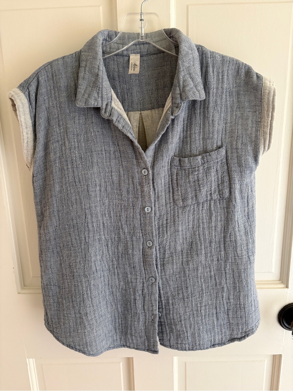 Mahina Hawaii-made Button-Up Gauze Double-Cloth Shirt size S